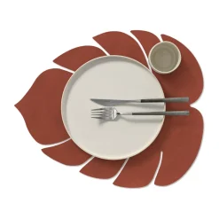 LIND DNA Monstera Leaf Nupo placemat L, Sienna Red Discount