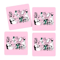 Opto Design Moomin 80 glass coasters 9x9 cm 4-pack, Pink Sale