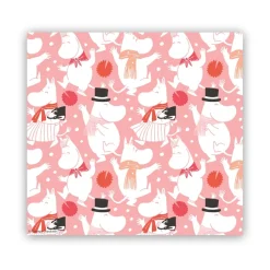 Opto Design Moomin celebration napkin 33x33 cm 20 pack, White-pink PinkWhite Hot