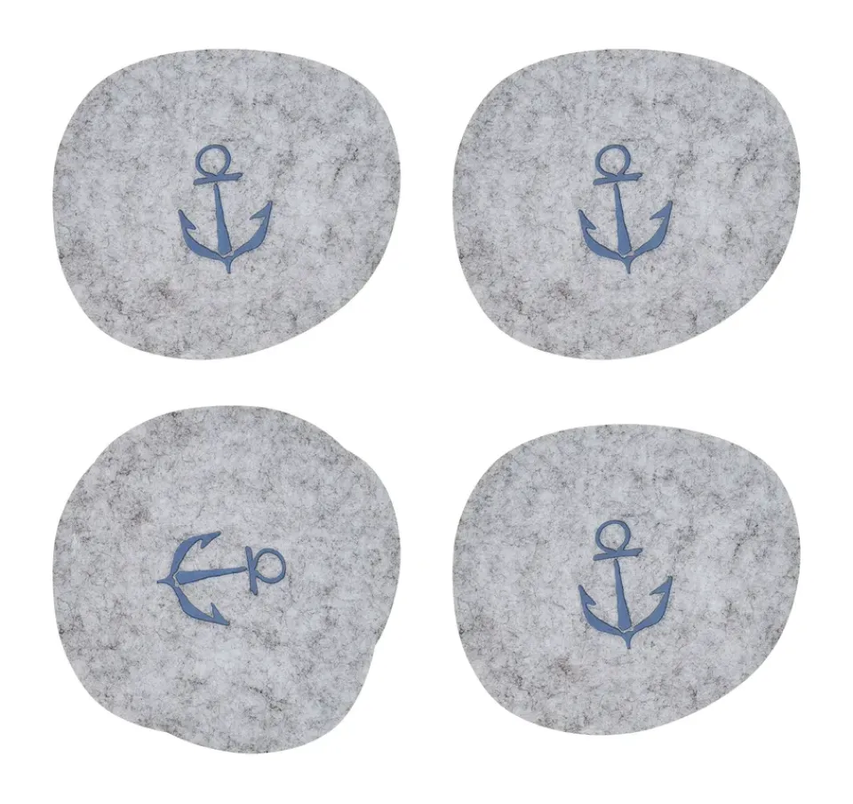 Muurla Moomin coaster 9.5x11 cm 4 pieces, Sailors Grey Clearance