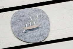 Muurla Moomin coaster 9.5x11 cm 4 pieces, Sailors Grey Clearance
