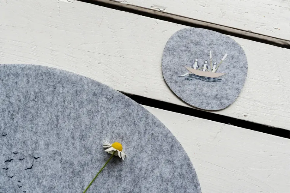 Muurla Moomin coaster 9.5x11 cm 4 pieces, Sailors Grey Clearance