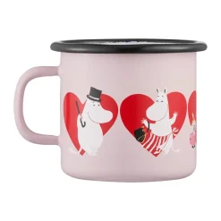 Muurla Moomin enamel mug 25 cl, Heart Pink