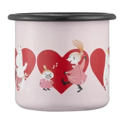 Muurla Moomin enamel mug 25 cl, Heart Pink