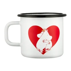 Muurla Moomin enamel mug 37 cl, Heart White Clearance
