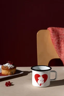 Muurla Moomin enamel mug 37 cl, Heart White Clearance
