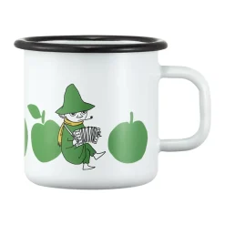 Muurla Moomin enamel mug 37 cl, Joyfull Apples White New