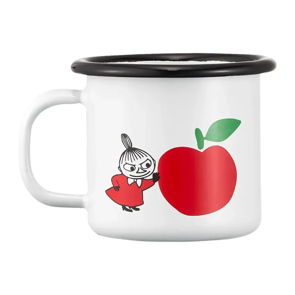Muurla Moomin enamel mug 1.5 dl, Joyfull Apples White New