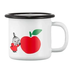 Muurla Moomin enamel mug 1.5 dl, Joyfull Apples White New