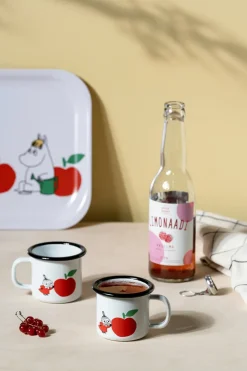 Muurla Moomin enamel mug 1.5 dl, Joyfull Apples White New