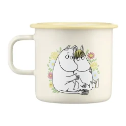 Muurla Moomin enamel mug 550 ml, Flowers White New
