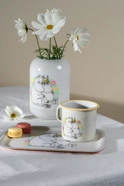 Muurla Moomin enamel mug 550 ml, Flowers White New