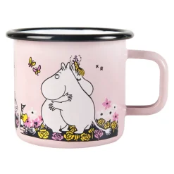 Muurla Moomin enamel mug hugs 37 cl, Rosa Pink