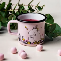 Muurla Moomin enamel mug hugs 37 cl, Rosa Pink