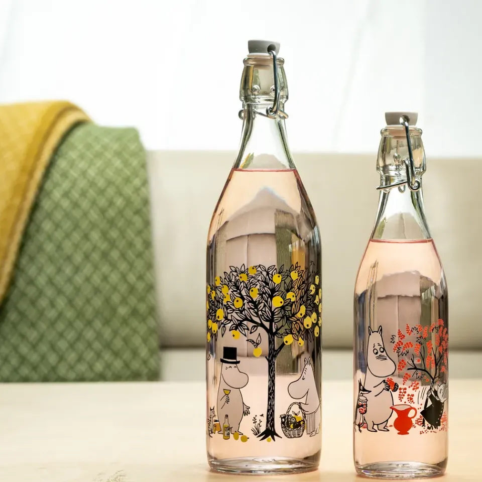 Muurla Moomin glass bottle 1 L, Apples Multi Clearance