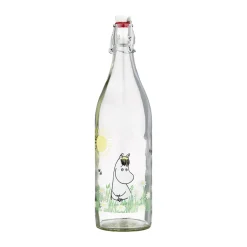 Muurla Moomin glass bottle 1 L, Meadow Transparent Outlet