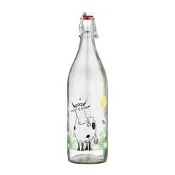 Muurla Moomin glass bottle 1 L, Meadow Transparent Outlet