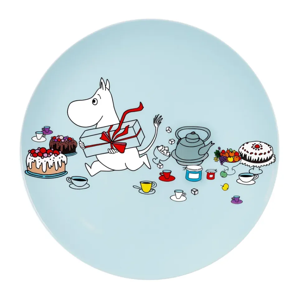 Rätt Start Moomin Picnic flat plate Ø19.5 cm, Light Blue