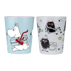 Rätt Start Moomin Picnic tumblermugs 20 cl 2-pack, Blue-grey BlueGrey Discount