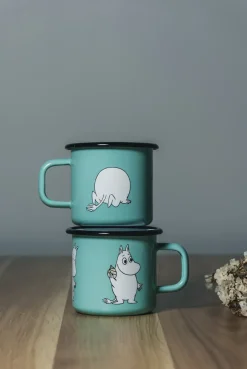 Muurla Moomin Retro enamel mug 37 cl, Mint BlueTurquoise New