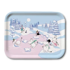 Opto Design Moomin tray winter 2022 20x27 cm, Blue-white-pink BlueWhitePink