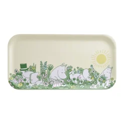 Muurla Moomin tray 22x43 cm, In the garden White Sale