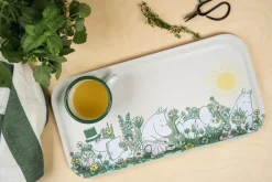 Muurla Moomin tray 22x43 cm, In the garden White Sale