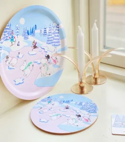 Opto Design Moomin trivet winter 2022 Ø21 cm, Blue-white-pink BlueWhitePink Discount