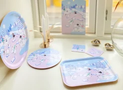 Opto Design Moomin trivet winter 2022 Ø21 cm, Blue-white-pink BlueWhitePink Discount