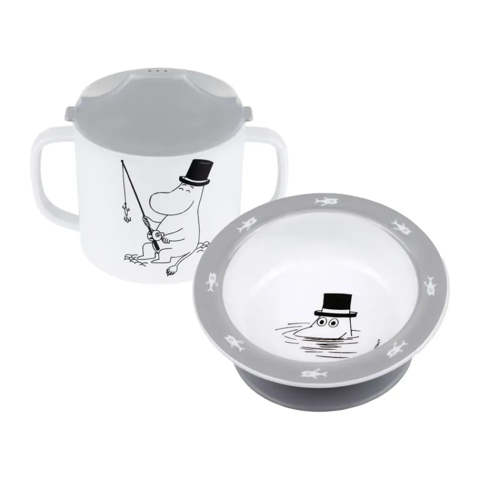 Rätt Start Moomin Water & Bath sippy cup & suction cup plate, Grey Online