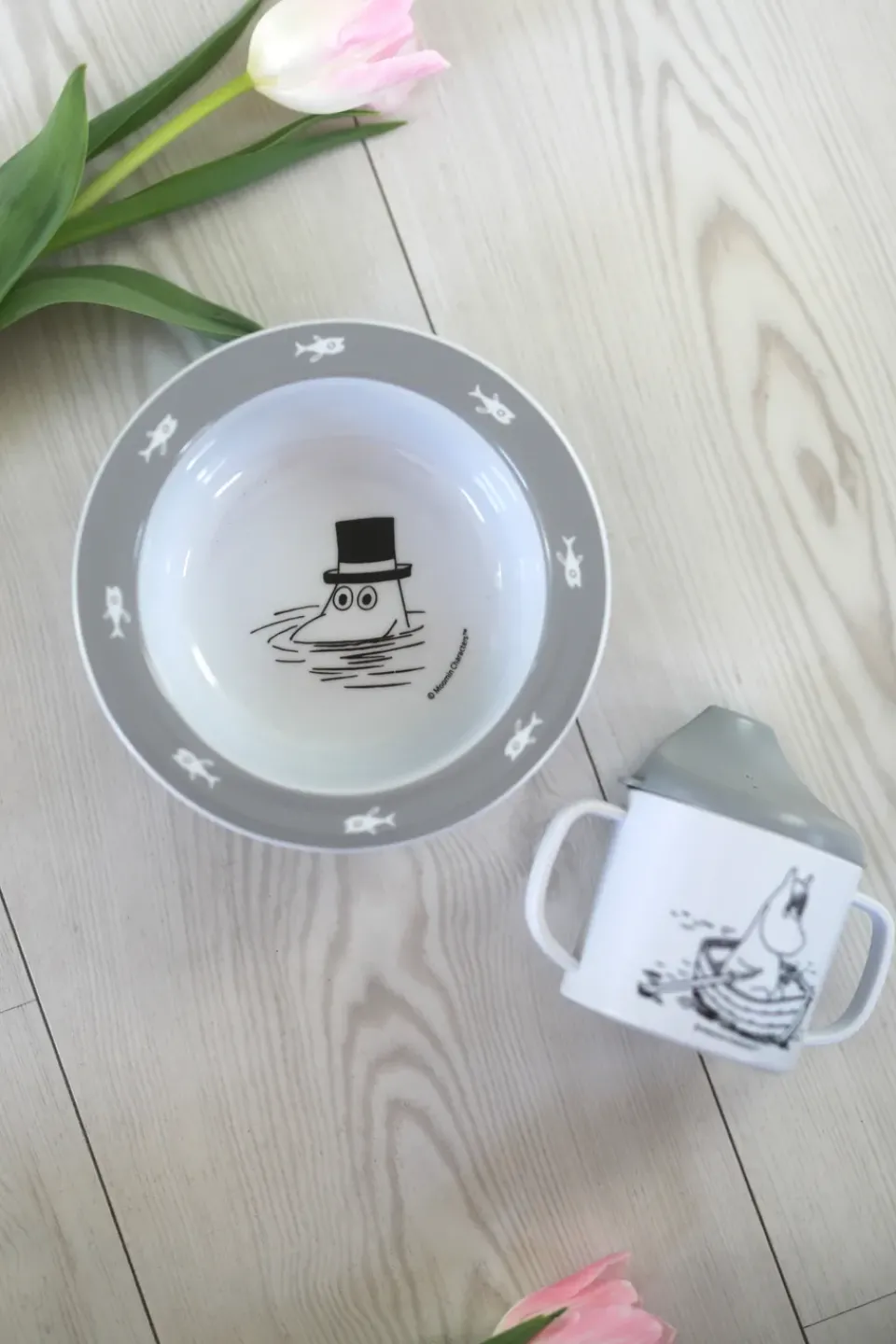 Rätt Start Moomin Water & Bath sippy cup & suction cup plate, Grey Online