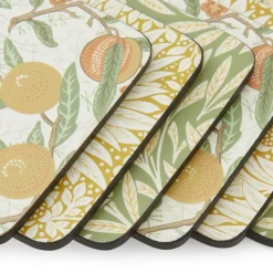 Pimpernel Morris & Co Simpley mixed glass coasters 6 pieces, Fruit, Willow, Marigold Multi Best