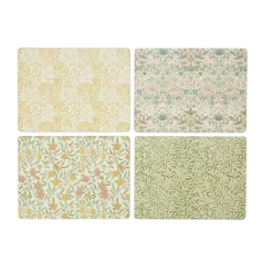 Pimpernel Morris & Co Simpley mixed placemat 4 pieces, Fruit, Willow, Strawberry Thief, Marigold Multi Clearance
