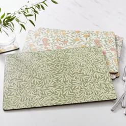 Pimpernel Morris & Co Simpley mixed placemat 4 pieces, Fruit, Willow, Strawberry Thief, Marigold Multi Clearance