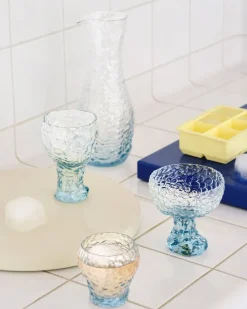 Kosta Boda Moss coupe champagne glass 35 cl, Circular glass GreenBlue Hot