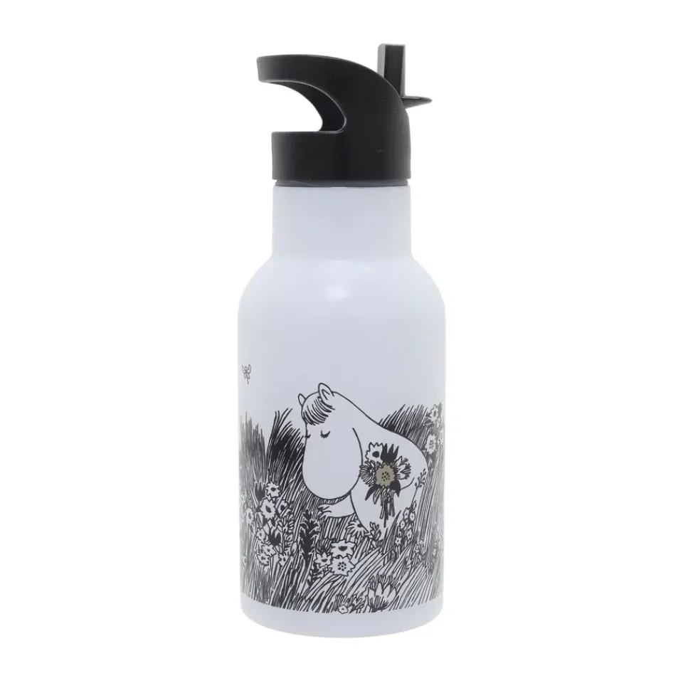 Rätt Start Mumin Graphic water bottle 34 cl, White BlackWhite Clearance