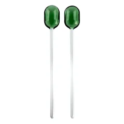 Muurla salad cutlery glass 2-pack, Green-clear GreenTransparent Discount