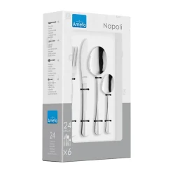 Amefa Napoli cutlery set 24 pieces, Stainless steel Silver-coloured Clearance