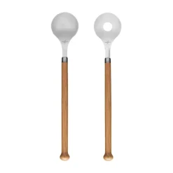 Sagaform Nature salad servers 2-pack, Oak Silver-colouredBrown Clearance