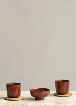 Audo Copenhagen New Norm bowl on foot Ø12 cm, glazed Red Best