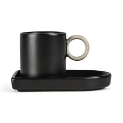 Byon Niki espressocup with saucer, Black-beige BlackBeige Outlet