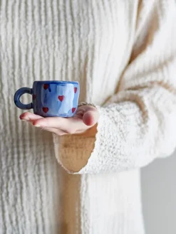 Bloomingville Nini cup 11.5 cl, -hearts Blue New