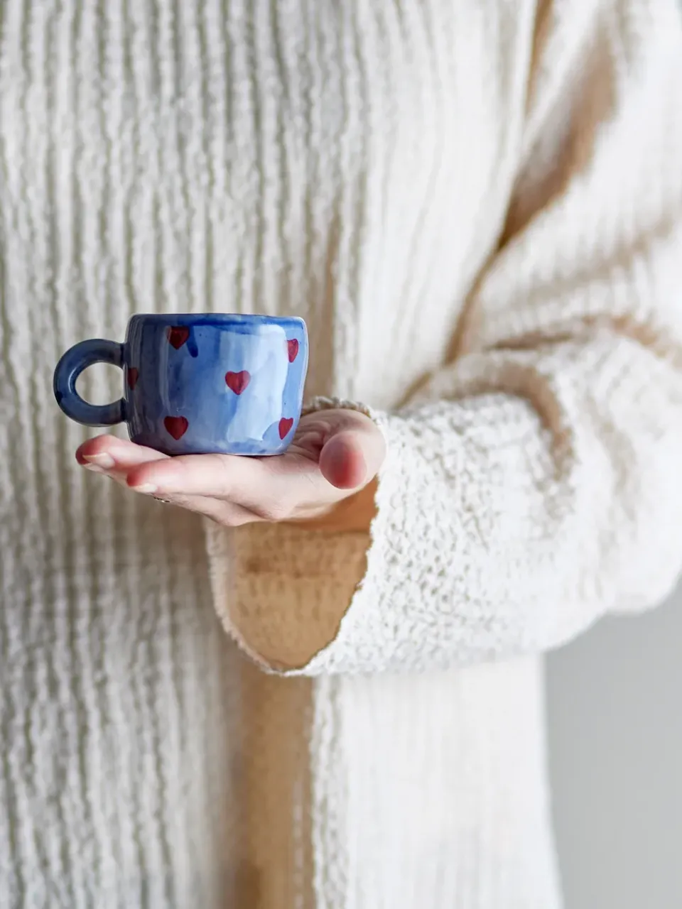 Bloomingville Nini cup 11.5 cl, -hearts Blue New