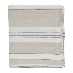 Tell Me More Noah tablecloth, Beige stripe, 145x270 cm BeigeWhite Clearance