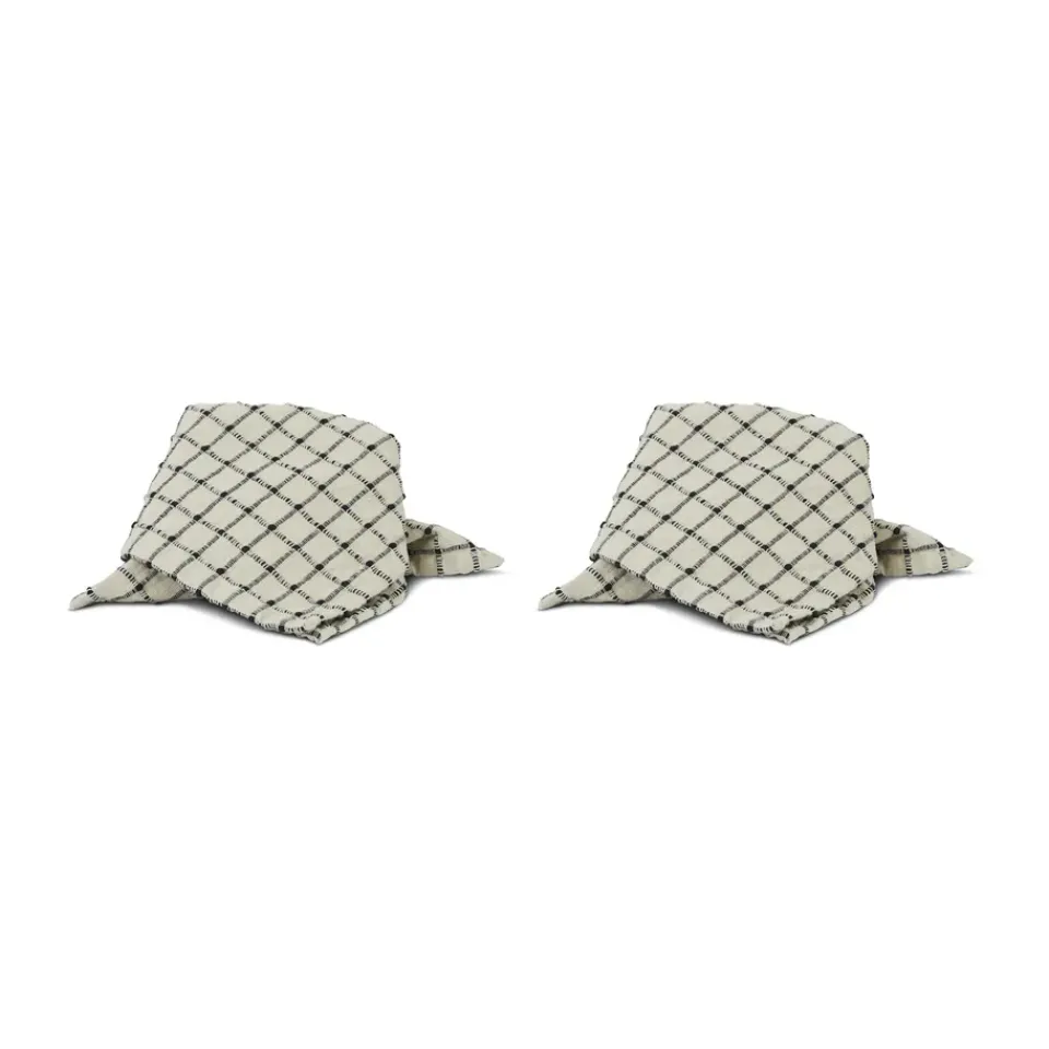 Boel & Jan Noor napkin 40x40 cm 2-pack, Black-Off white BlackBeige Sale