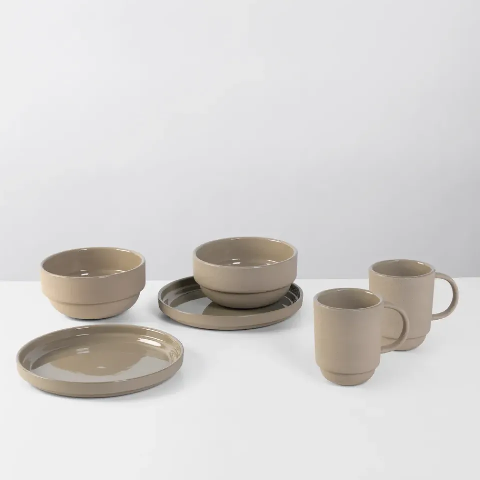 Broste Copenhagen Nordic Bistro dinner set for two, 6 pieces Beige Best