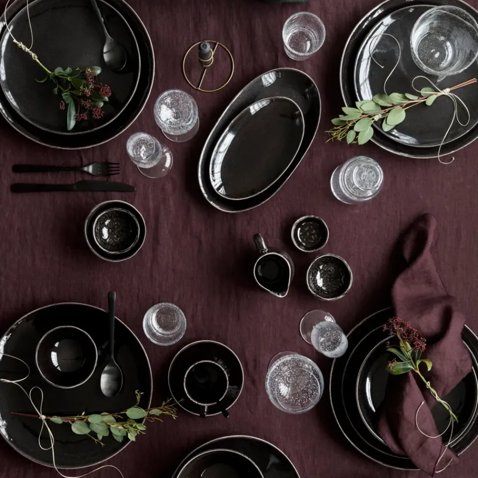 Broste Copenhagen Nordic Coal plate, Ø 20 cm Black Clearance