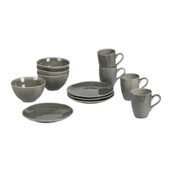 Broste Copenhagen Nordic Rain breakfast set, 12 pieces Grey New