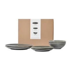 Broste Copenhagen Nordic Rain dinner set for two, 6-piece Grey Sale