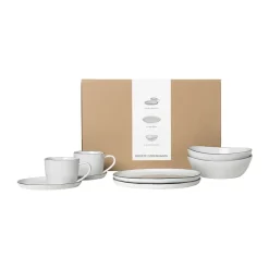 Broste Copenhagen Nordic Salt breakfast set for two, 6 pieces WhiteBlack